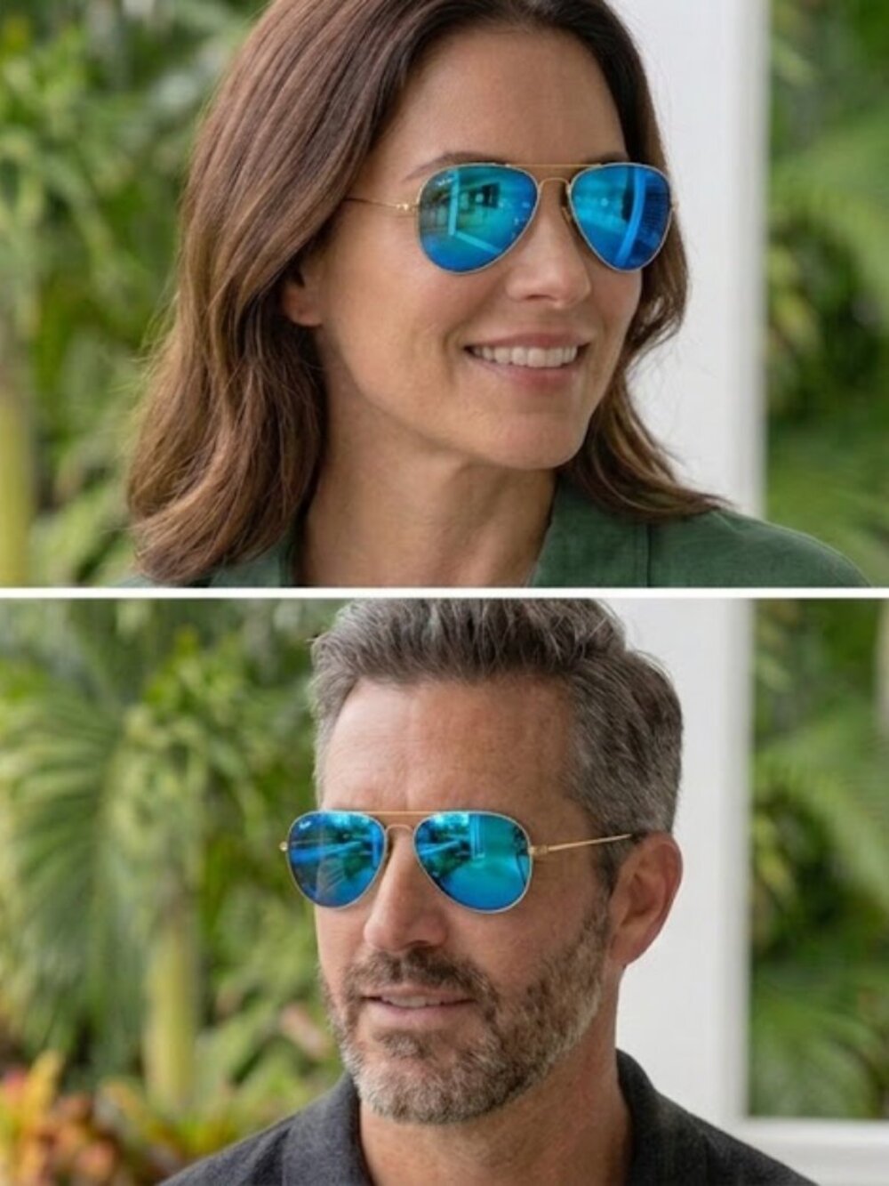 Ray-Ban RB3025 112/17 Gold Frame Sunglasses with Blue Flash Mirrored Lenses